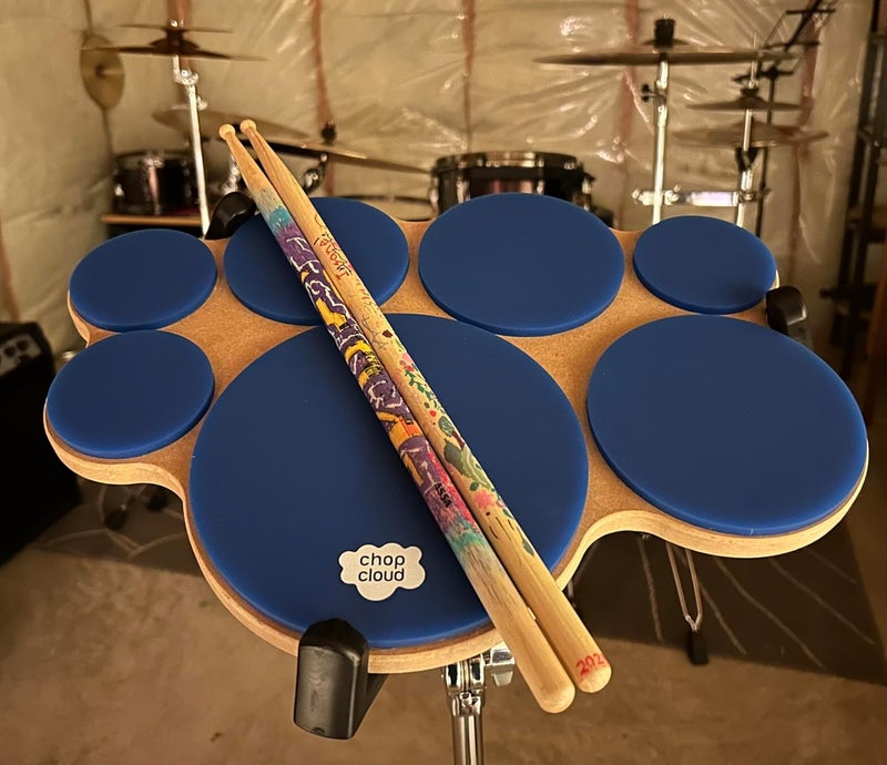 Chop Cloud Store Drum Practice Pad - Compact Multi-target Drumming Practice Pad for Pattern and Phrasing Development - Standard Drum Kit Layout - 7 Silent Pads with Perfect Rebound - Image 5